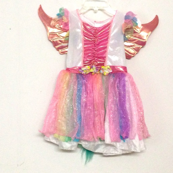 🌞 Spirit Halloween pink rainbow unicorn or fairy costume girl size 2T-4T - Picture 15 of 16